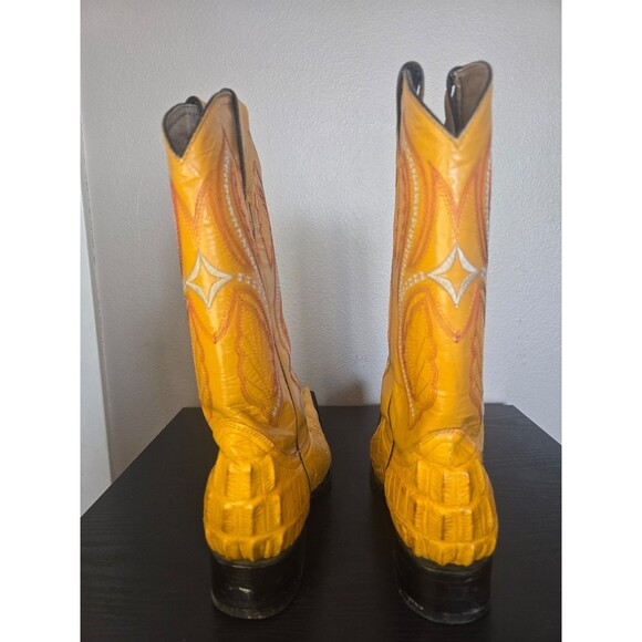Yellow, vintage old rider cowboy boots. Size 6 - Picture 7 of 12